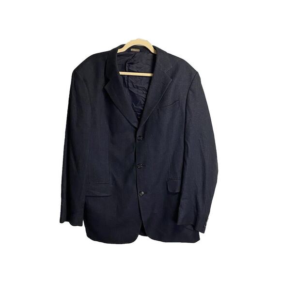 Brooks Brothers 346 Silk Pure New Wool 3 Button Front Blazer Navy Italy Size 42L - Picture 1 of 5